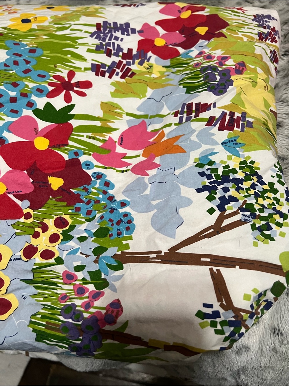 Pottery Barn Woodland Paint By Numbers Floral Queen Size Duvet - Picture 2 of 6